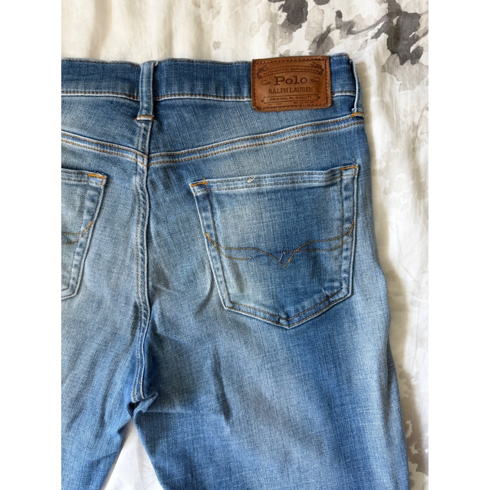 Polo Ralph Lauren Tompkins Skinny Jeans Mens 30 Slim Fit Light Wash Distressed